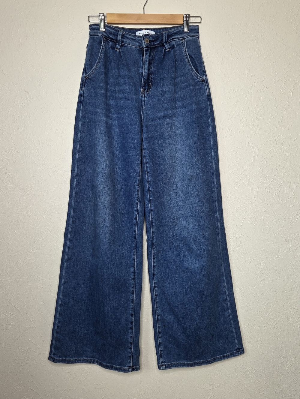 Flying Monkey Arosa High Rise Wide Leg Jeans Size 24 Pleated Waist Skater